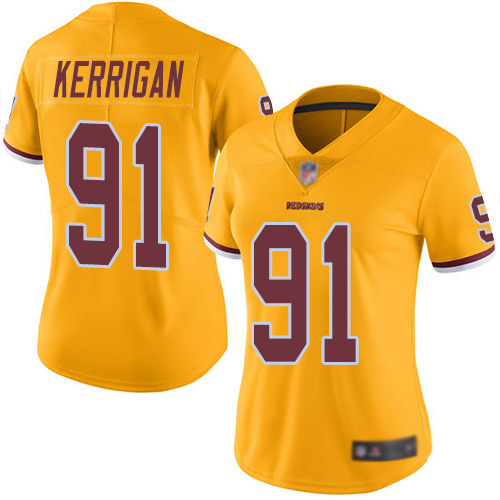 Washington Redskins Limited Gold Women Ryan Kerrigan Jersey NFL Football #91 Rush Vapor